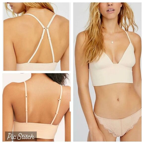 NWOT Free People Intimately Nude Neo Longline Seamless Convertible Bralette - Si - Picture 1 of 8